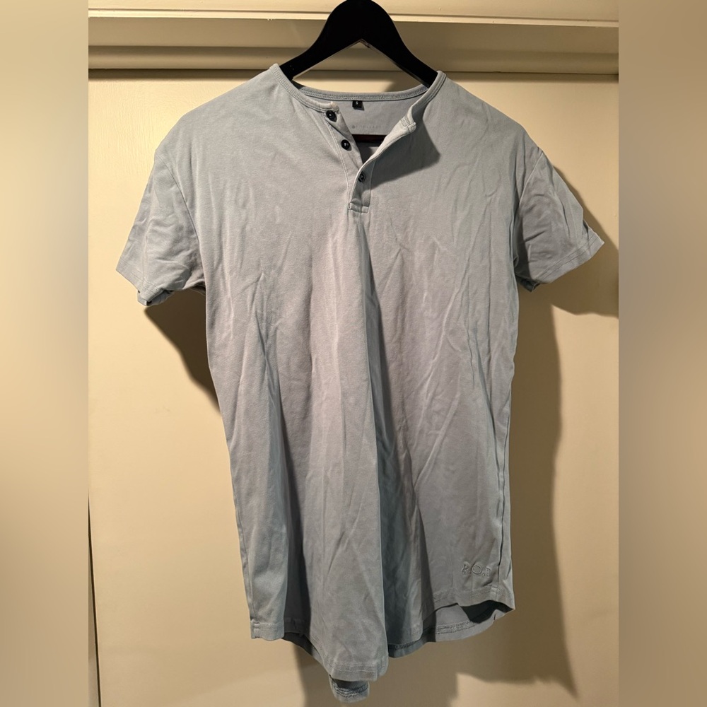 Small Pale Light Blue Rule of Threads (R.O.T) Henley